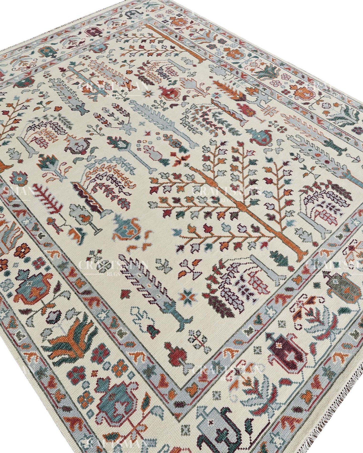 Anatolia Wool Hand-Knotted Oushak-Inspired Rug