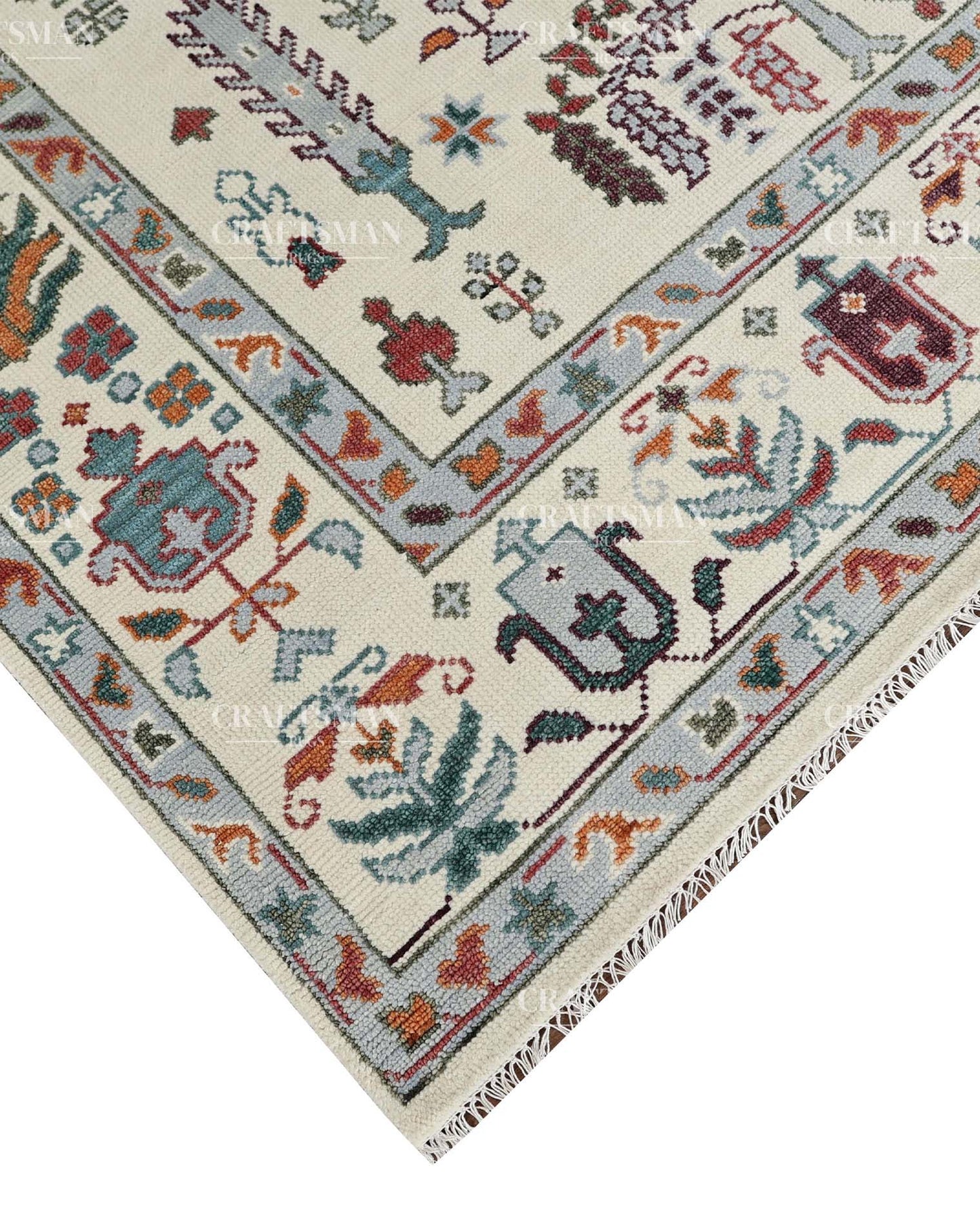 Anatolia Wool Hand-Knotted Oushak-Inspired Rug