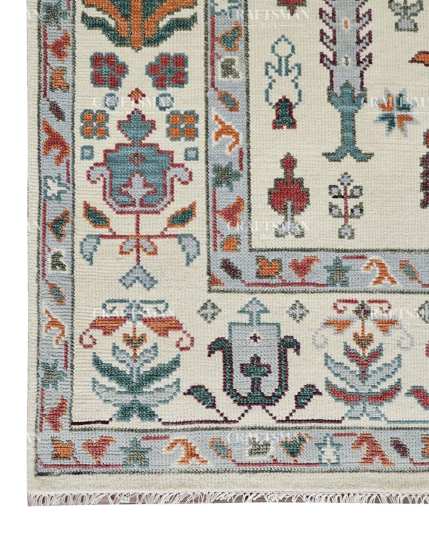 Anatolia Wool Hand-Knotted Oushak-Inspired Rug