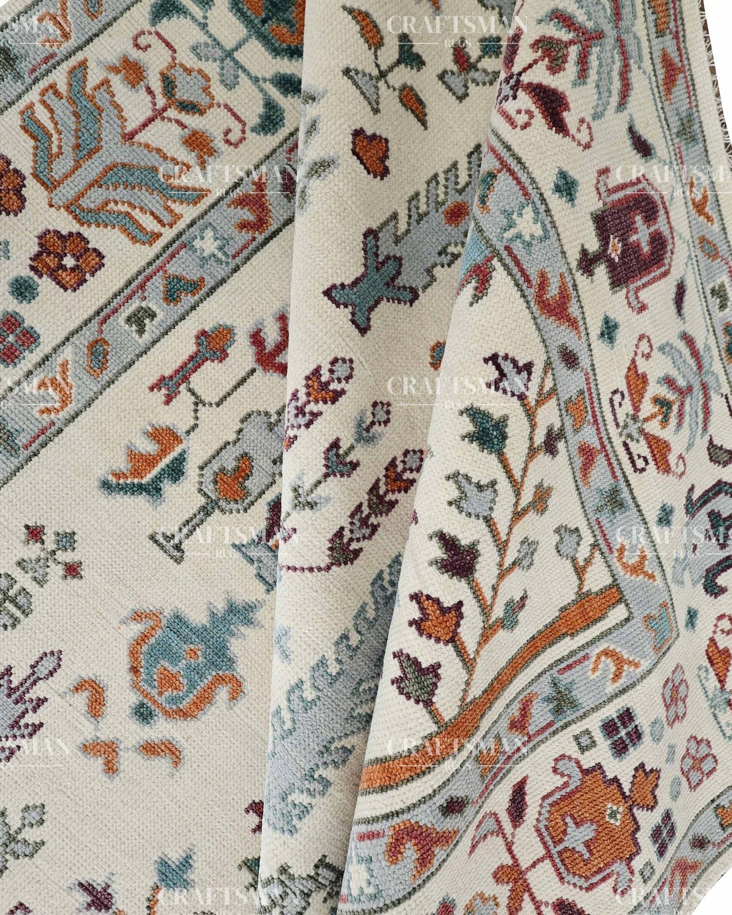 Anatolia Wool Hand-Knotted Oushak-Inspired Rug