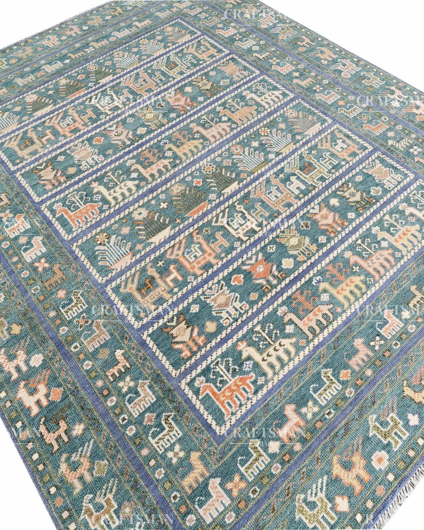 Izmir Wool Hand-Knotted Oushak-Inspired Rug