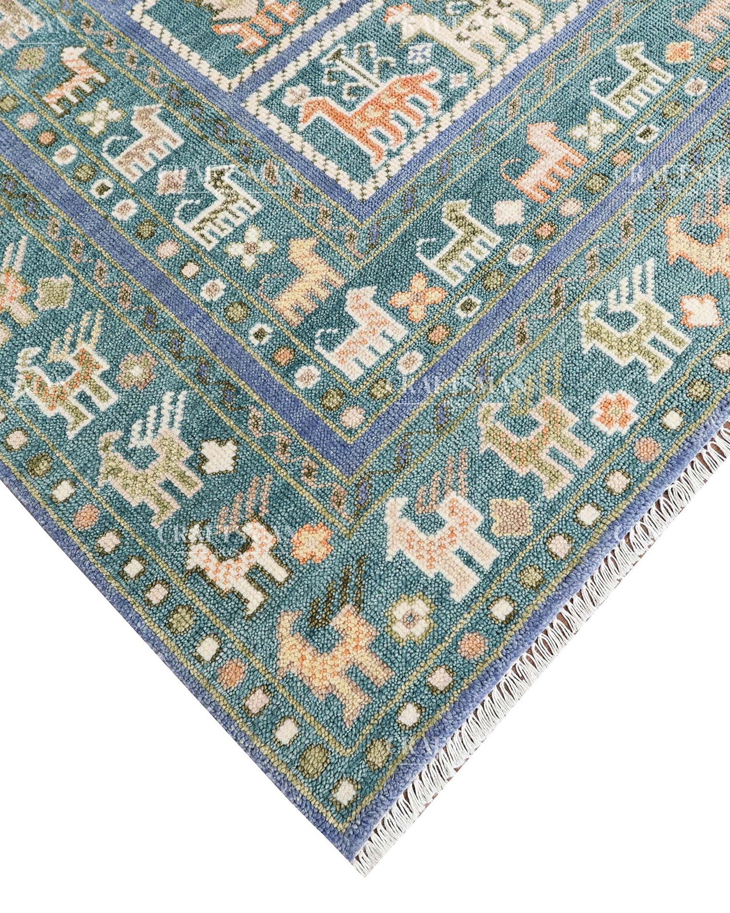 Izmir Wool Hand-Knotted Oushak-Inspired Rug