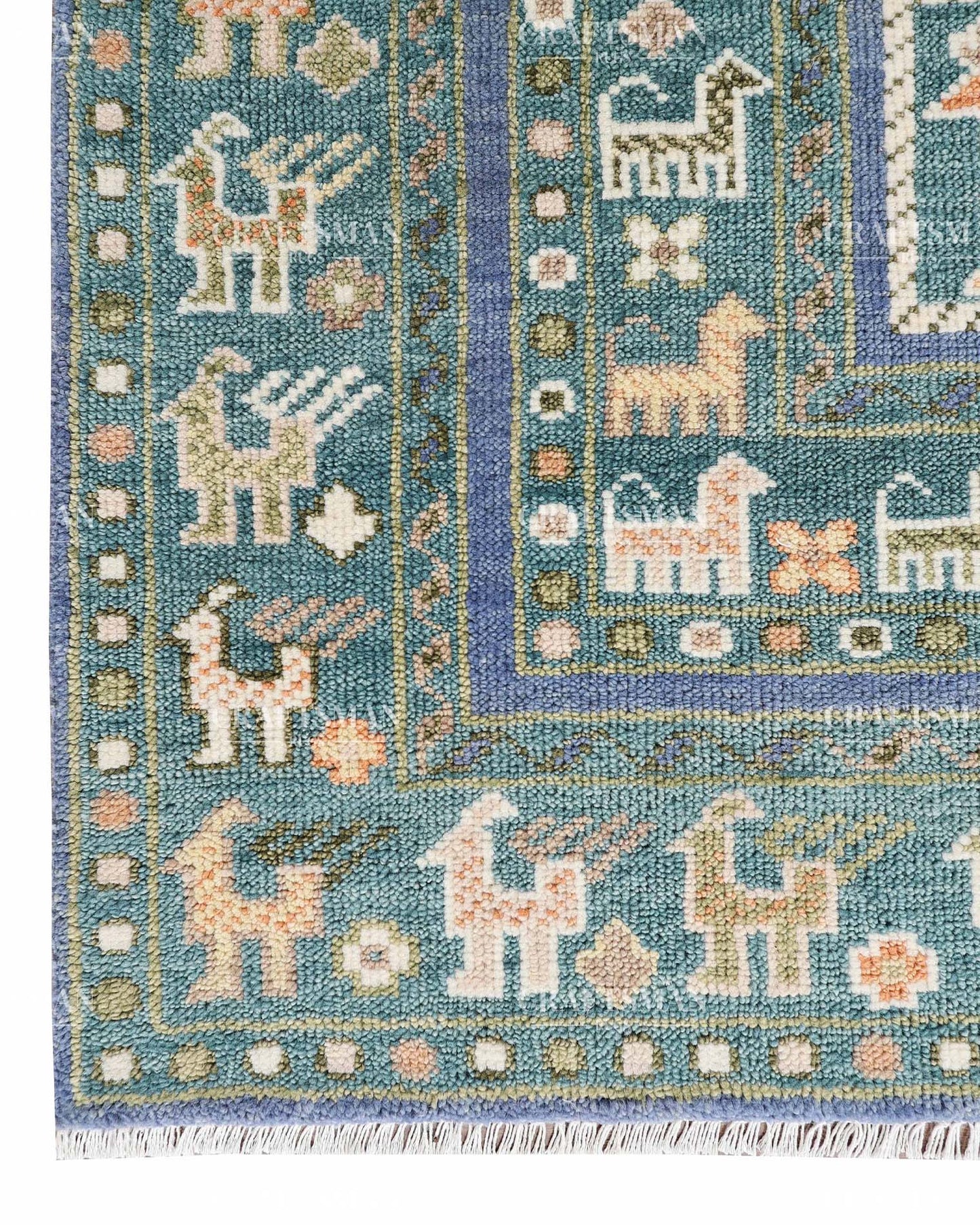 Izmir Wool Hand-Knotted Oushak-Inspired Rug