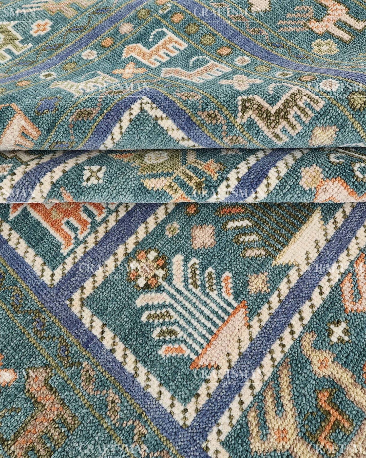 Izmir Wool Hand-Knotted Oushak-Inspired Rug