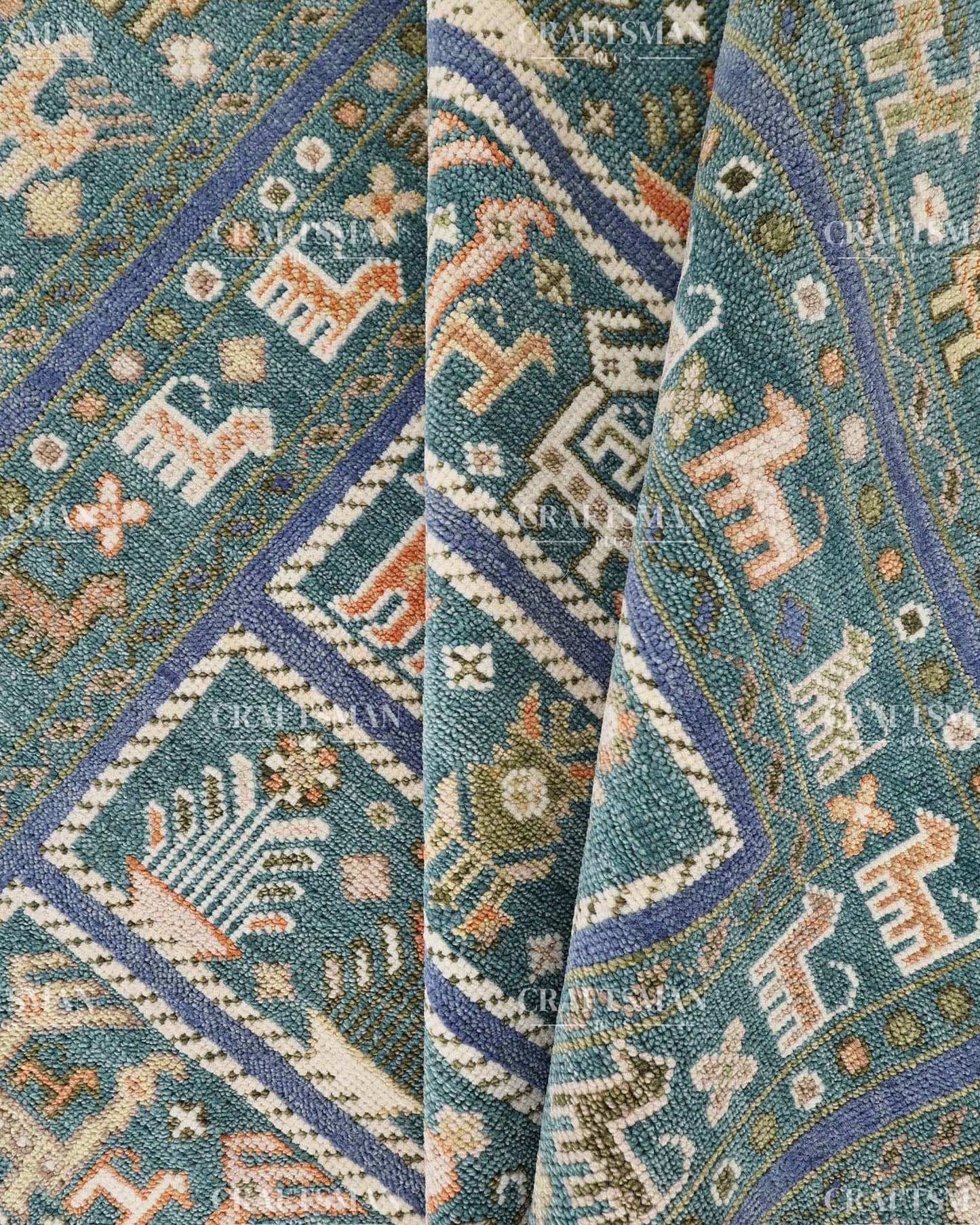Izmir Wool Hand-Knotted Oushak-Inspired Rug