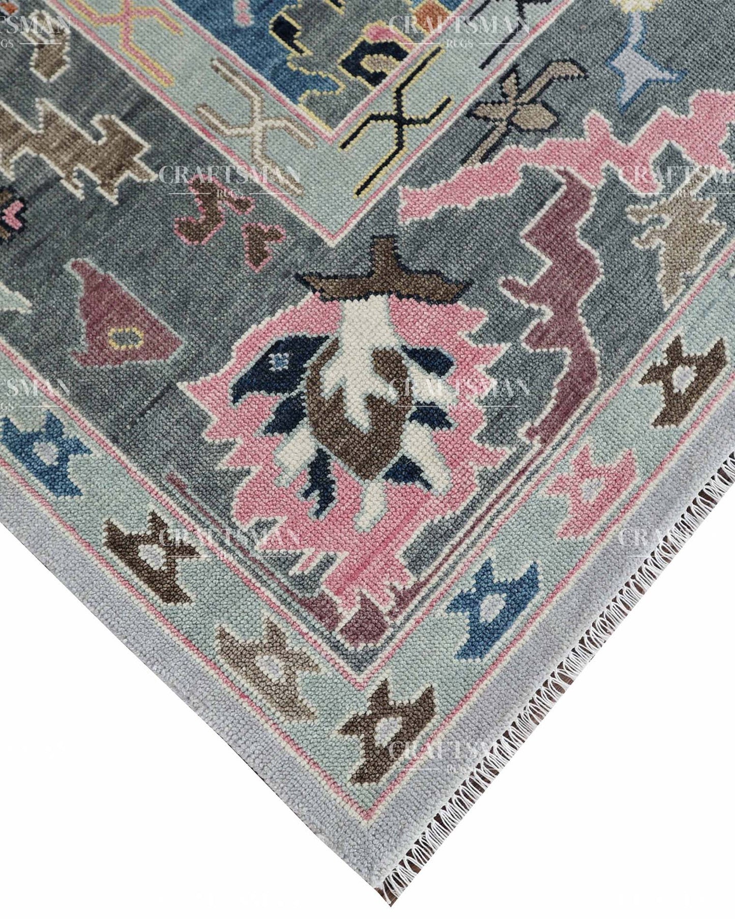 Sultana Wool Hand-Knotted Oushak-Inspired Rug