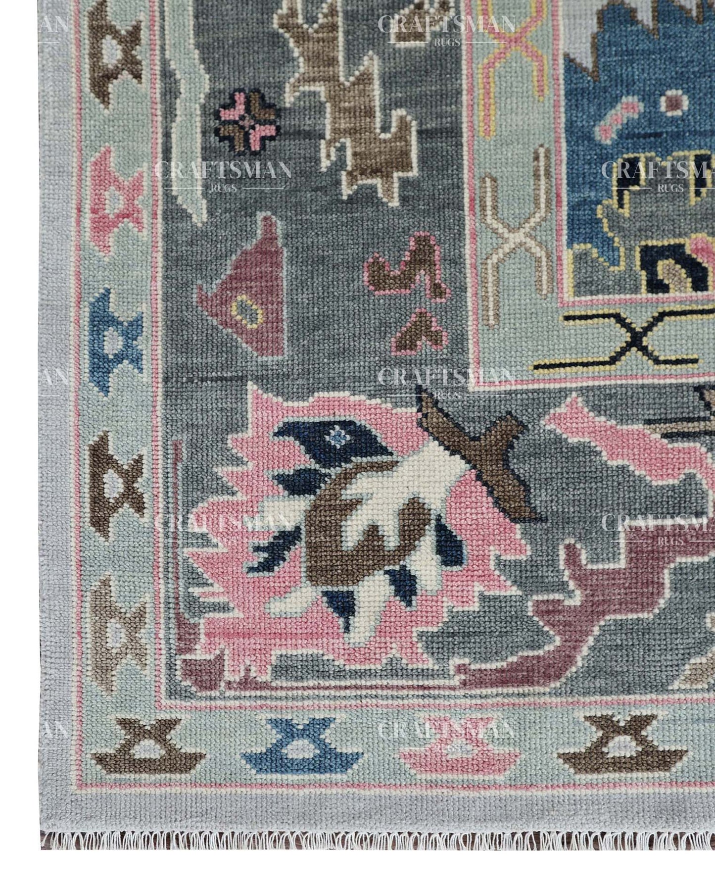 Sultana Wool Hand-Knotted Oushak-Inspired Rug