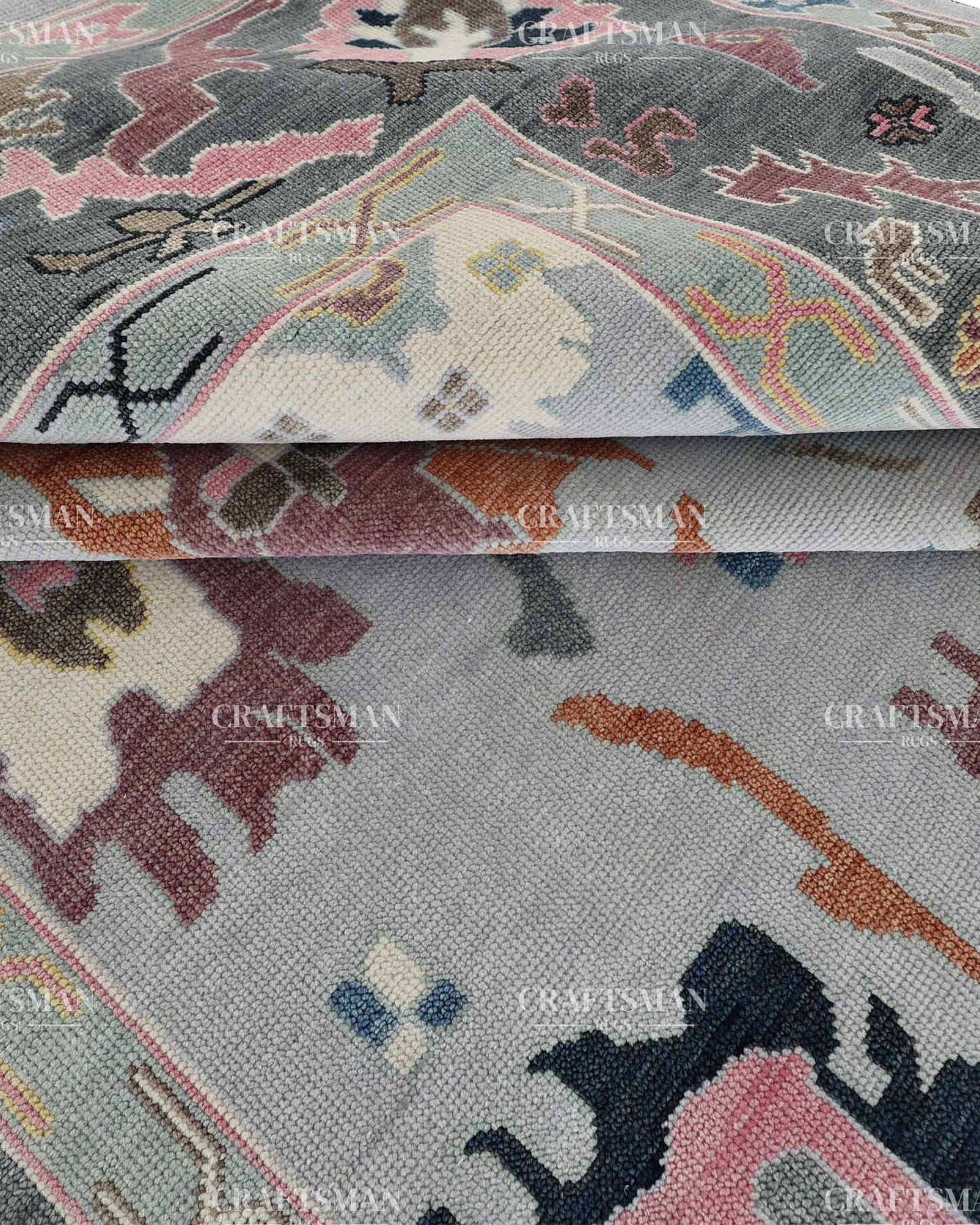 Sultana Wool Hand-Knotted Oushak-Inspired Rug