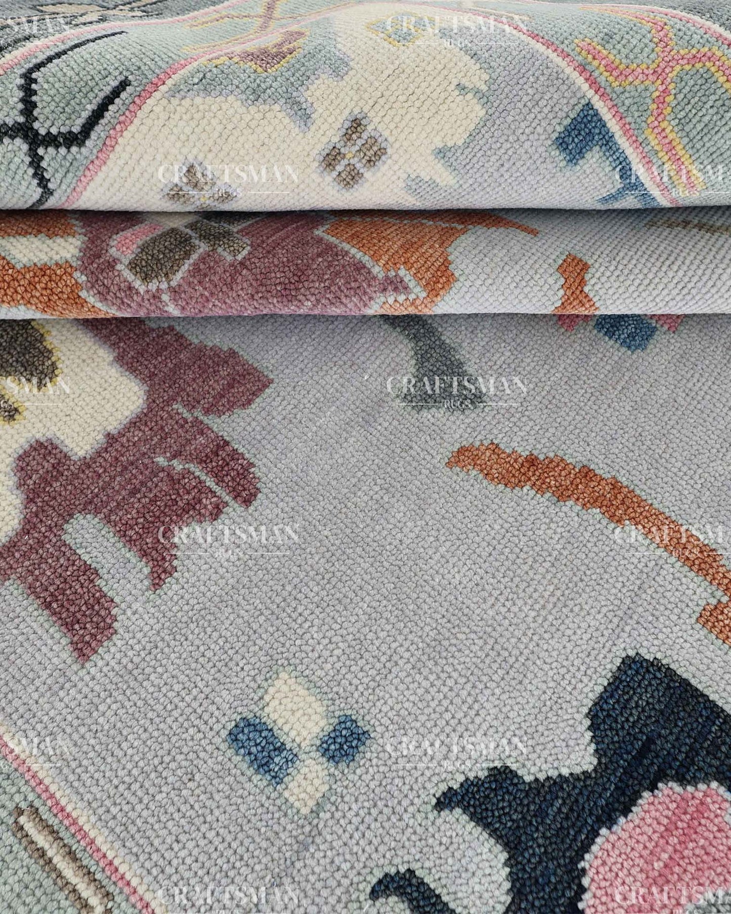8x10 feet Wool Hand-Knotted Oushak-Inspired Rug | Craftsman Rugs Exclusive