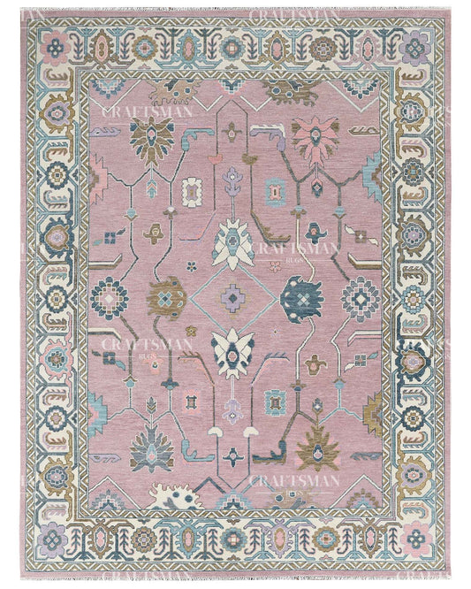 8x10 feet Wool Hand-Knotted Oushak-Inspired Rug | Craftsman Rugs Exclusive