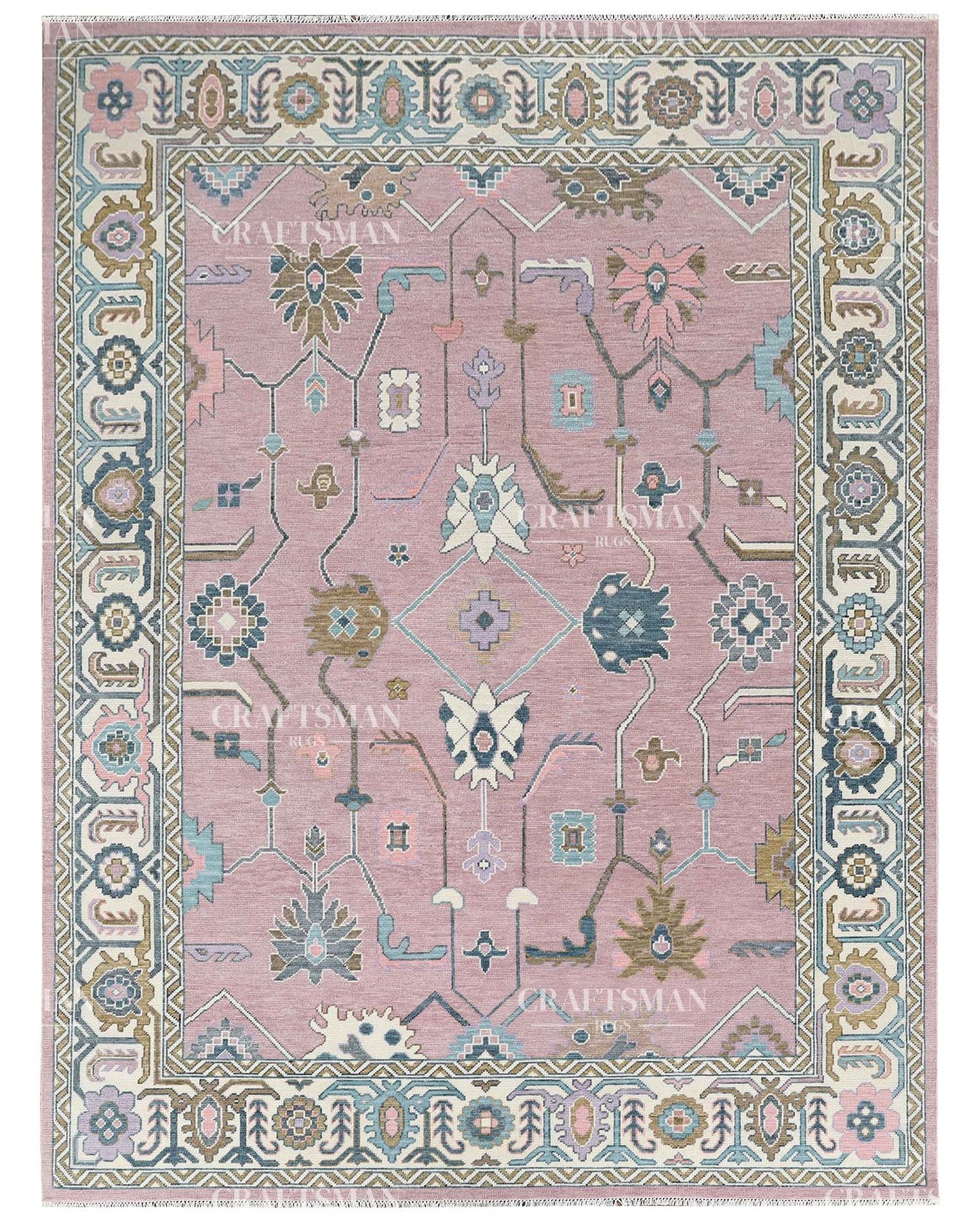 Kalyra Wool Hand-Knotted Oushak-Inspired Rug
