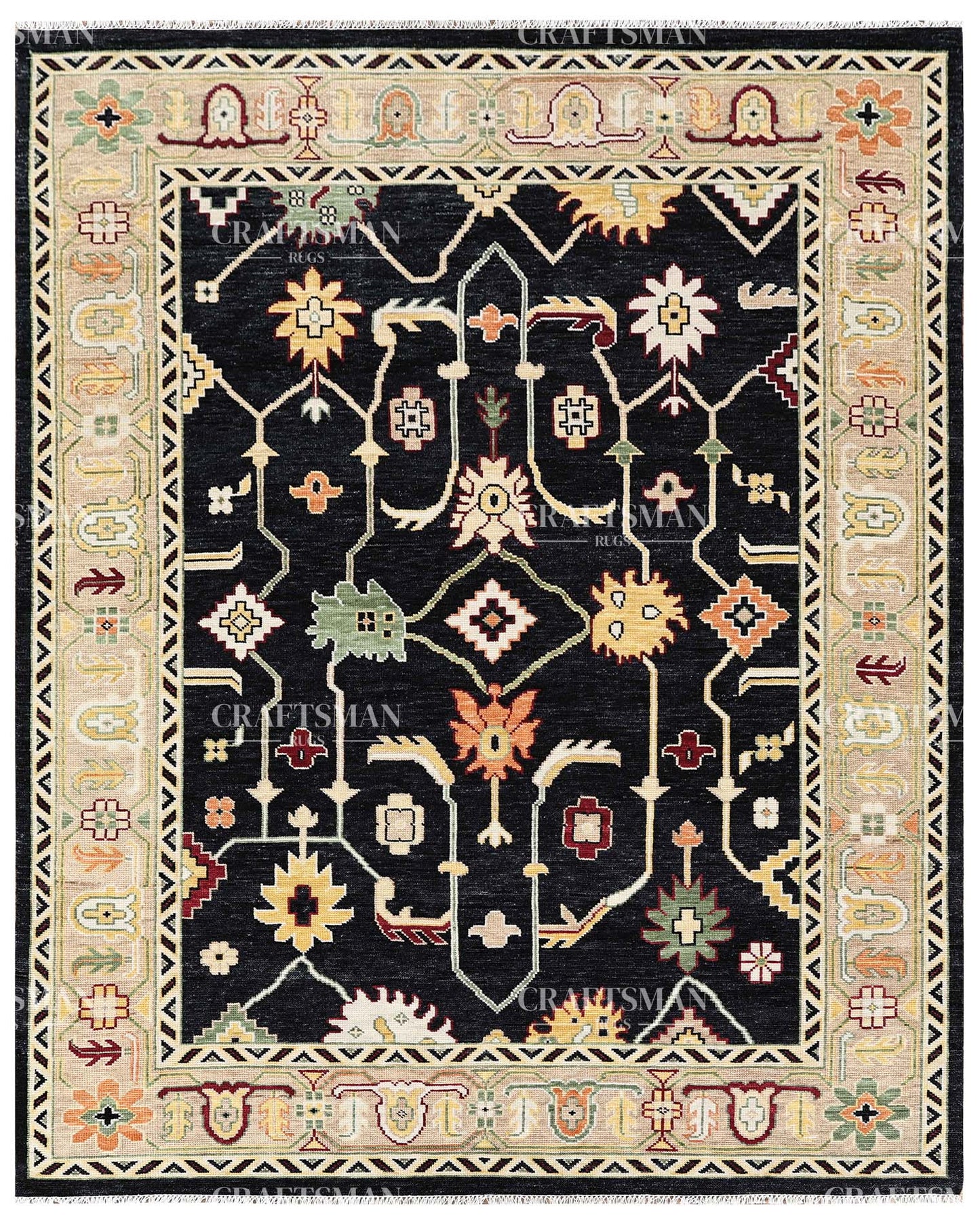 Konya Wool Hand-Knotted Oushak-Inspired Rug