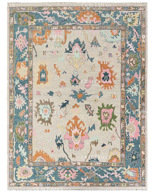 Troya Wool Hand-Knotted Oushak-Inspired Rug