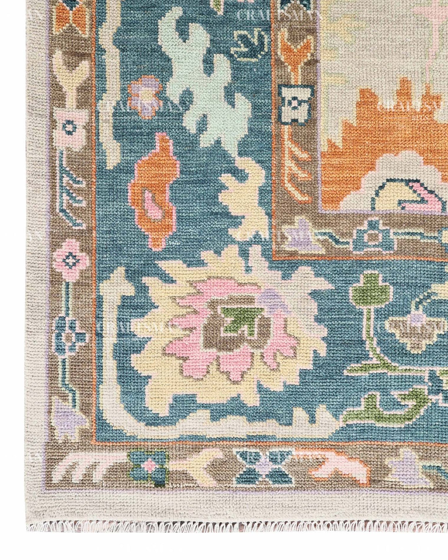 Troya Wool Hand-Knotted Oushak-Inspired Rug
