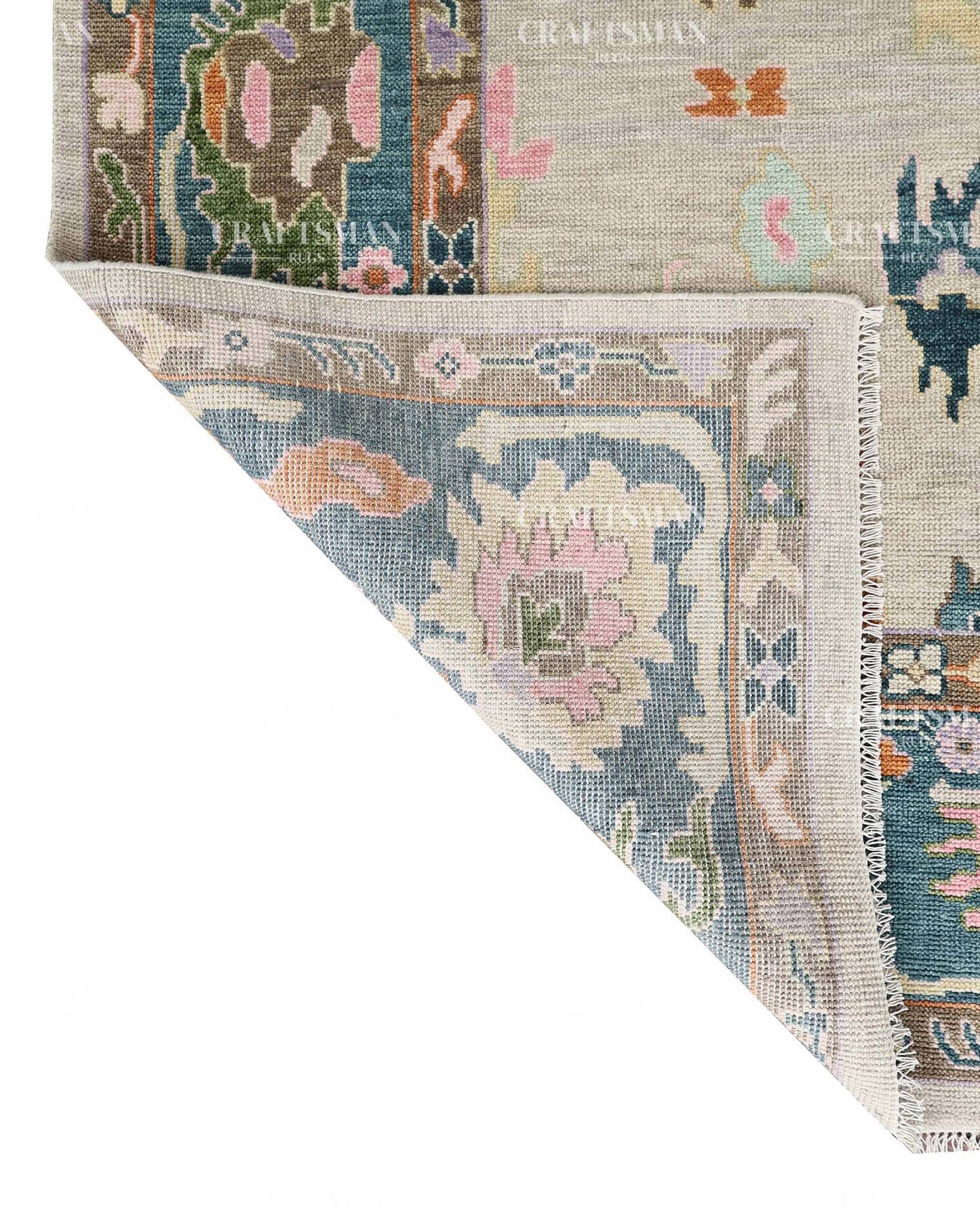 Troya Wool Hand-Knotted Oushak-Inspired Rug