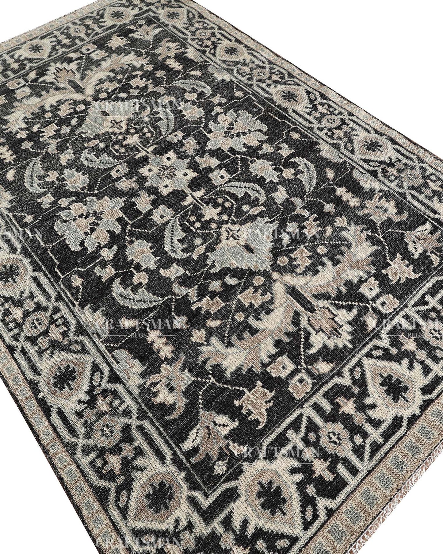Ephesus Wool Hand-Knotted Oushak-Inspired Rug