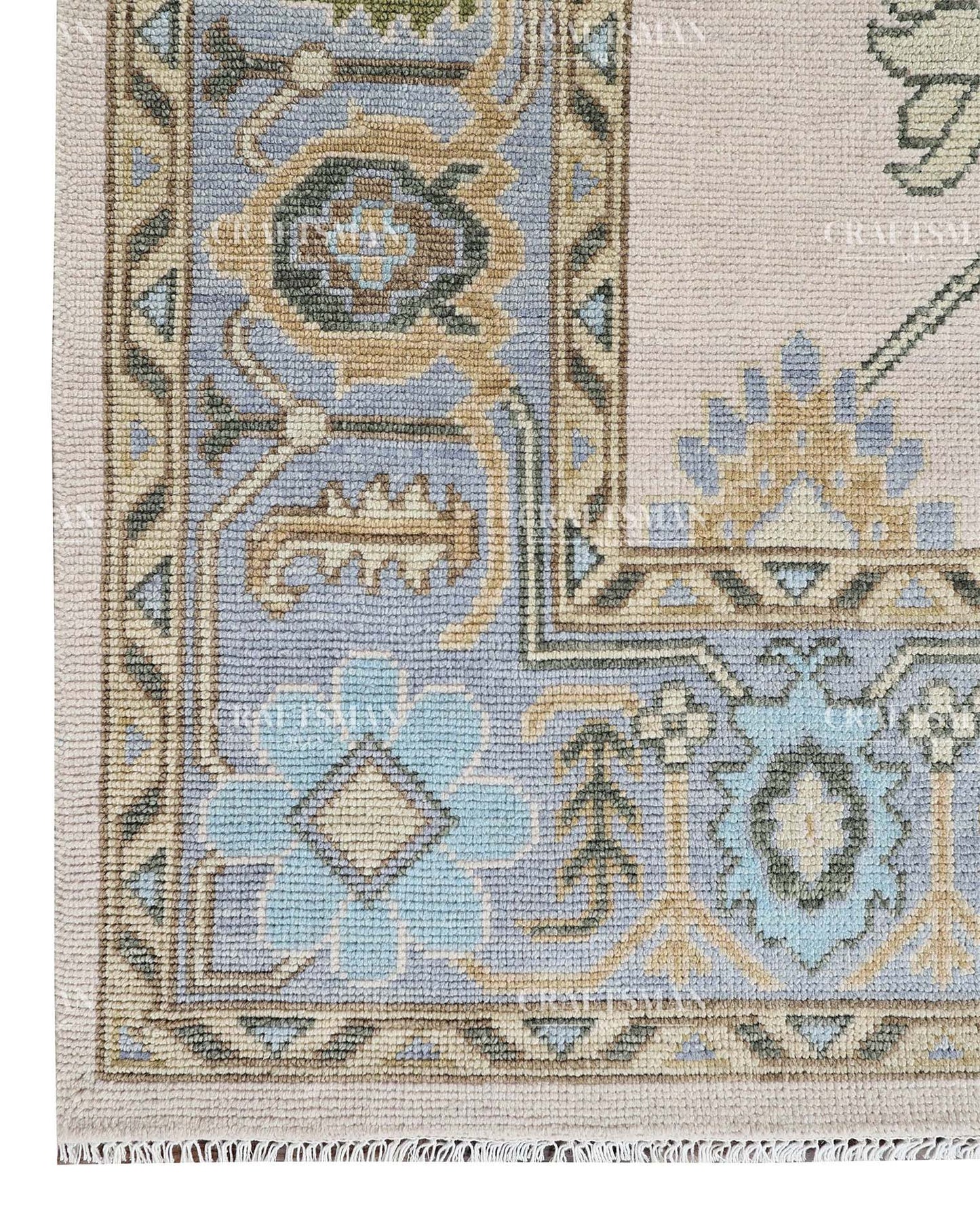 Byzantia Wool Hand-Knotted Oushak-Inspired Rug