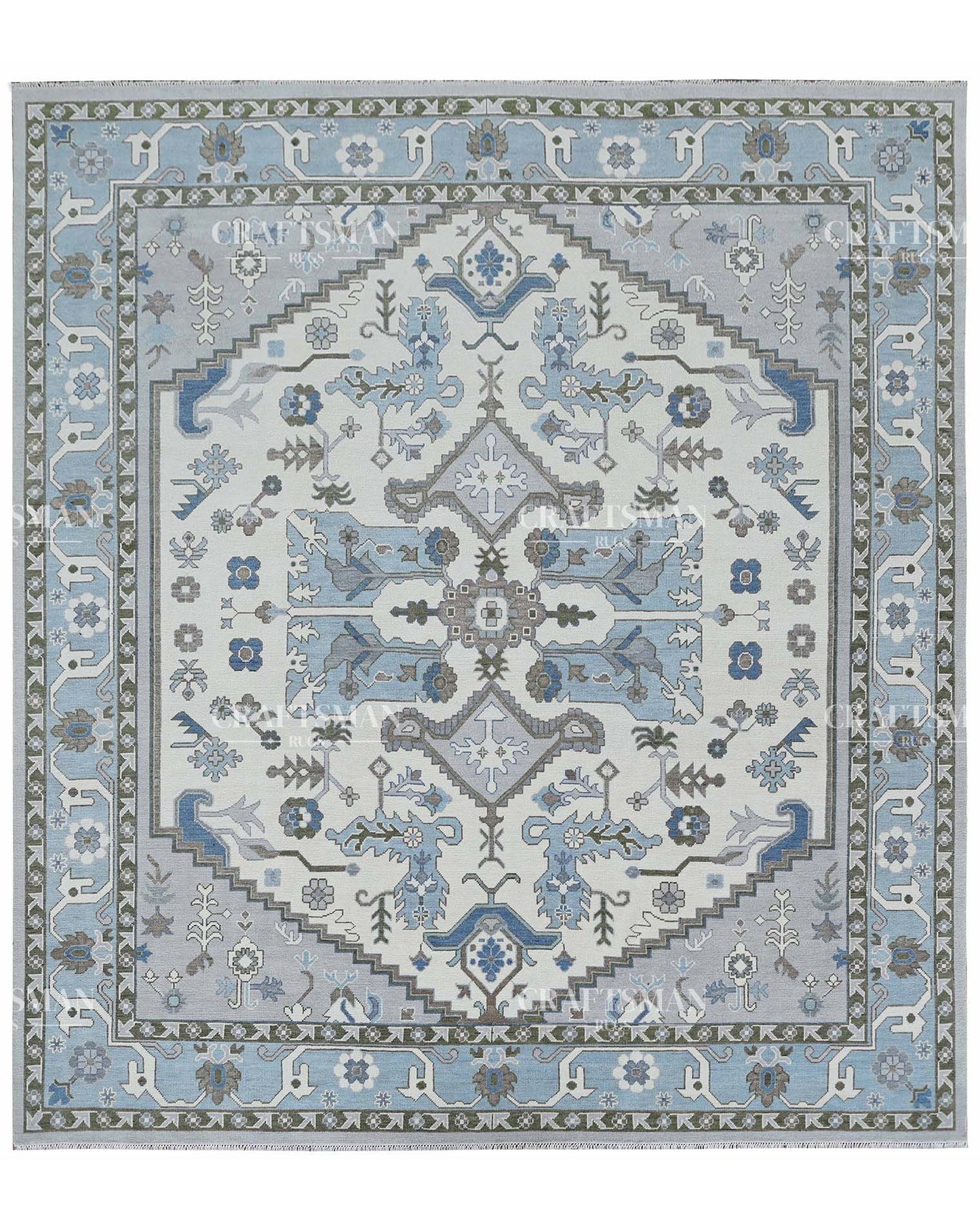 Terranova Wool Hand-Knotted Oushak-Inspired Rug