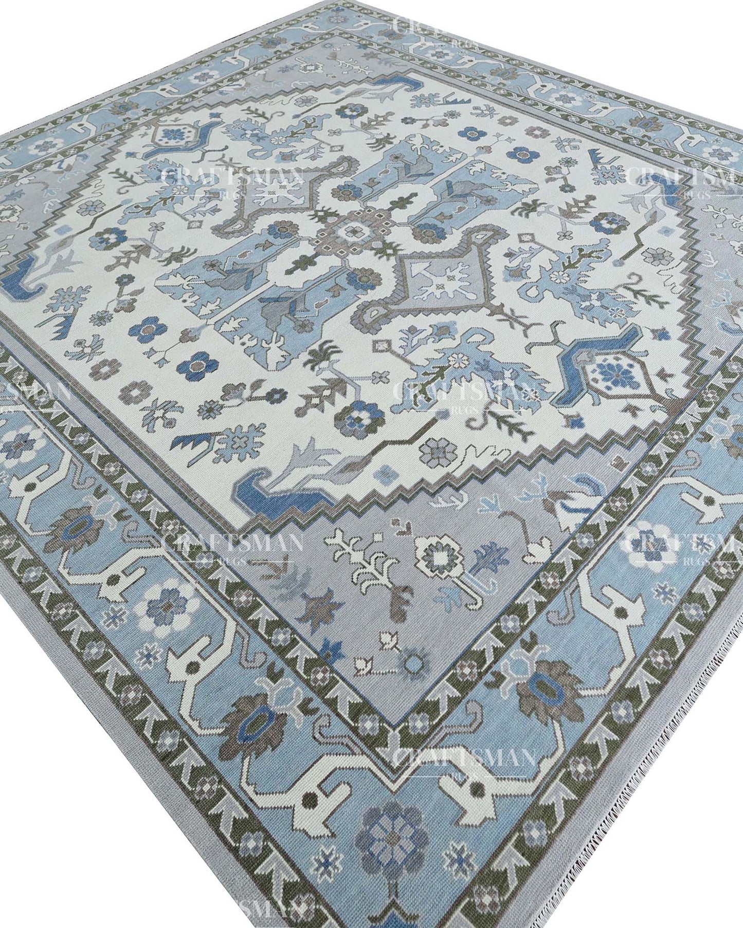 Terranova Wool Hand-Knotted Oushak-Inspired Rug