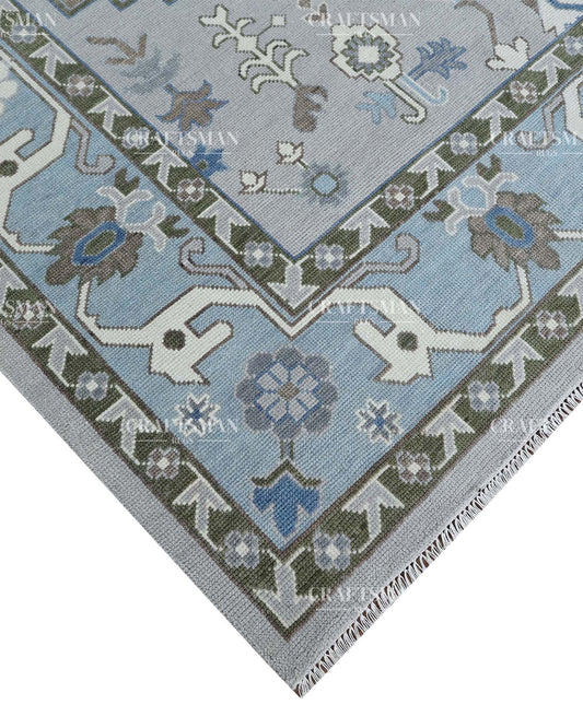 Terranova Wool Hand-Knotted Oushak-Inspired Rug
