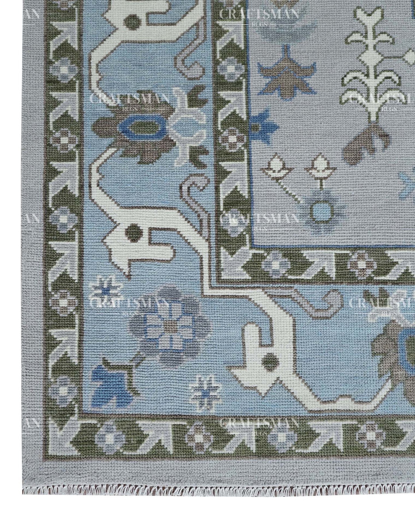 Terranova Wool Hand-Knotted Oushak-Inspired Rug