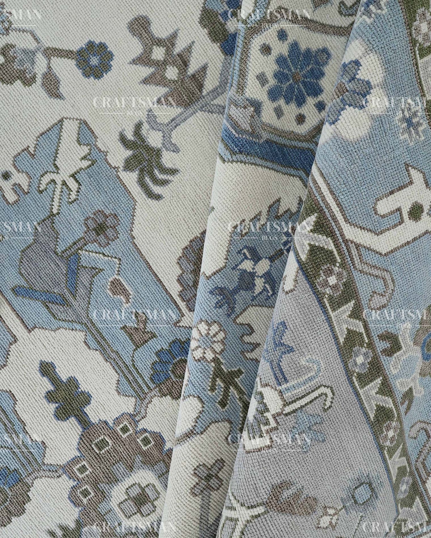 Terranova Wool Hand-Knotted Oushak-Inspired Rug