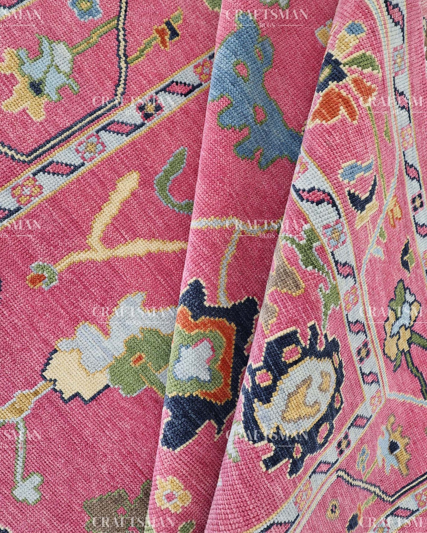 8x10 feet Wool Hand-Knotted Oushak-Inspired Rug | Craftsman Rugs Exclusive