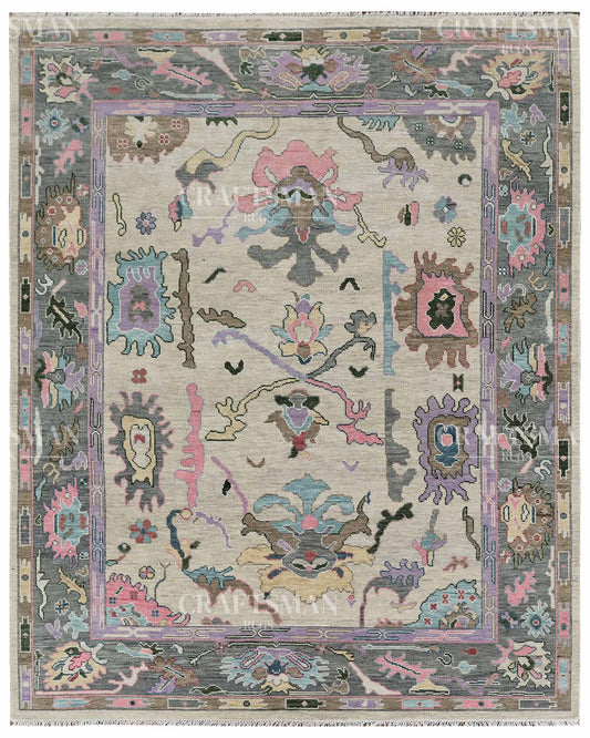 8x10 feet Wool Hand-Knotted Oushak-Inspired Rug | Craftsman Rugs Exclusive