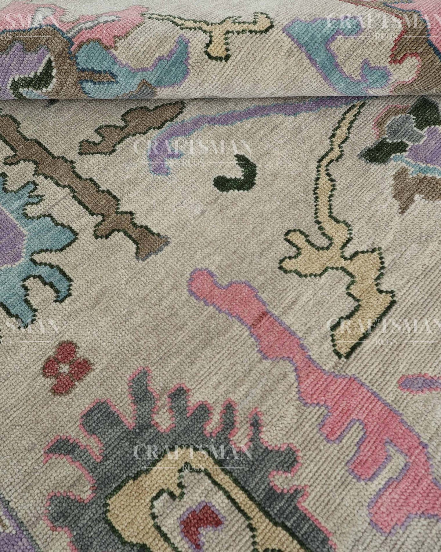 8x10 feet Wool Hand-Knotted Oushak-Inspired Rug | Craftsman Rugs Exclusive