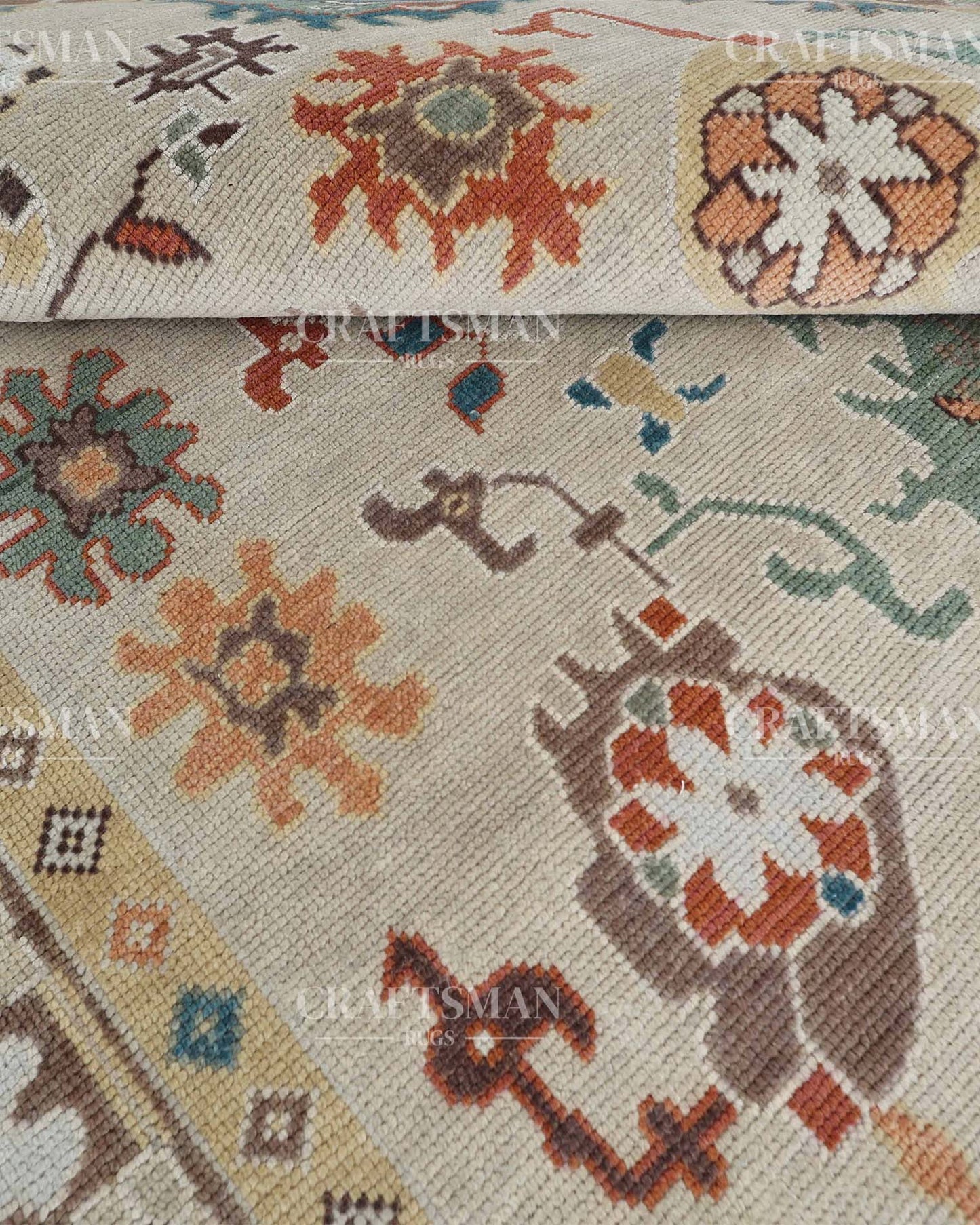 8x10 feet Wool Hand-Knotted Oushak-Inspired Rug | Craftsman Rugs Exclusive