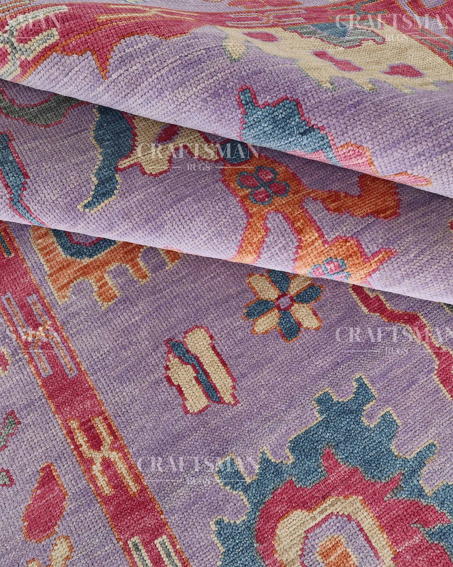 Vauris Wool Hand-Knotted Oushak-Inspired Rug