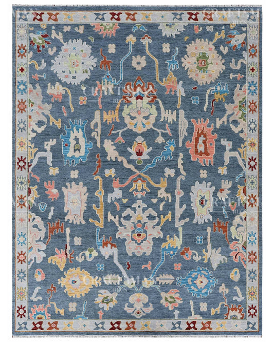 Tuvrin Wool Hand-Knotted Oushak-Inspired Rug