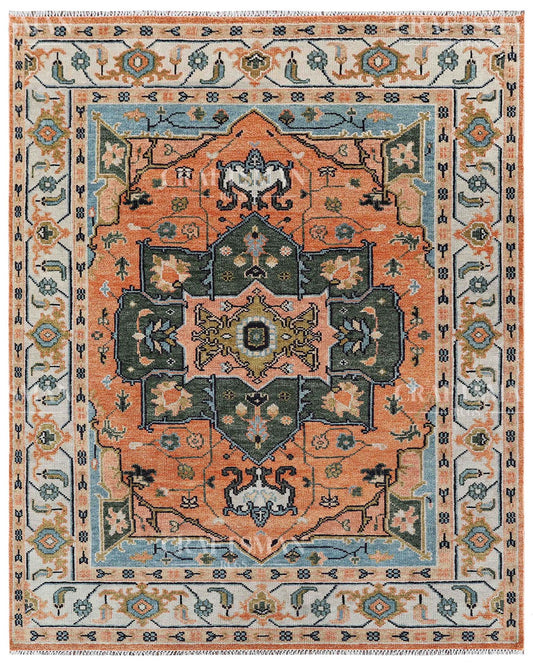 Torva Wool Hand-Knotted Oushak-Inspired Rug