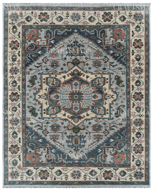Lysrin Wool Hand-Knotted Oushak-Inspired Rug