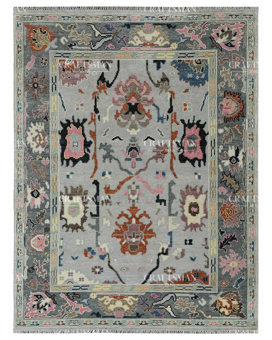 Marash Wool Hand-Knotted Oushak-Inspired Rug