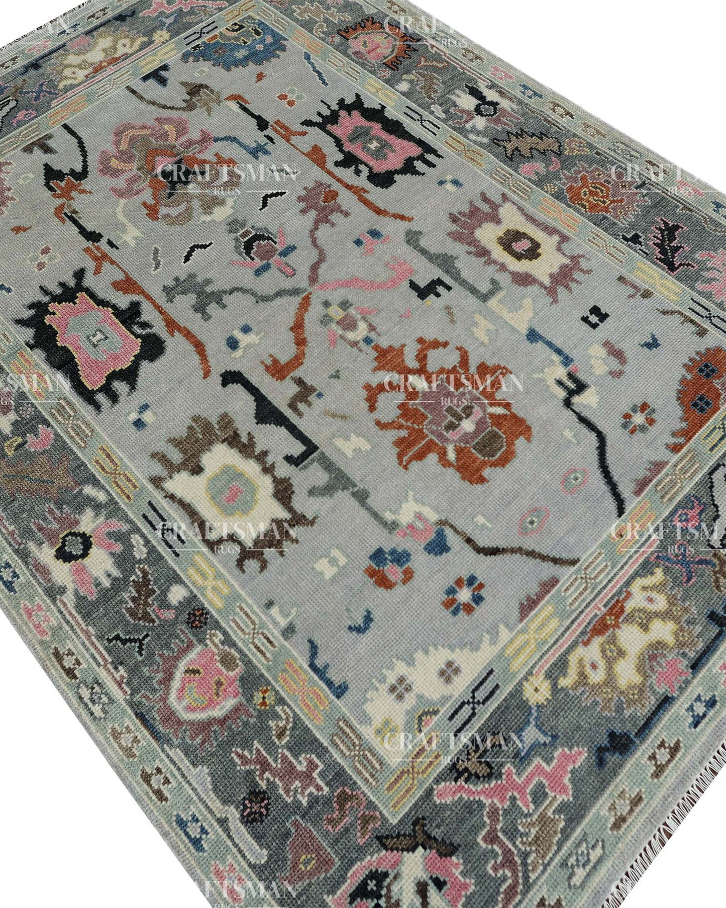 Marash Wool Hand-Knotted Oushak-Inspired Rug