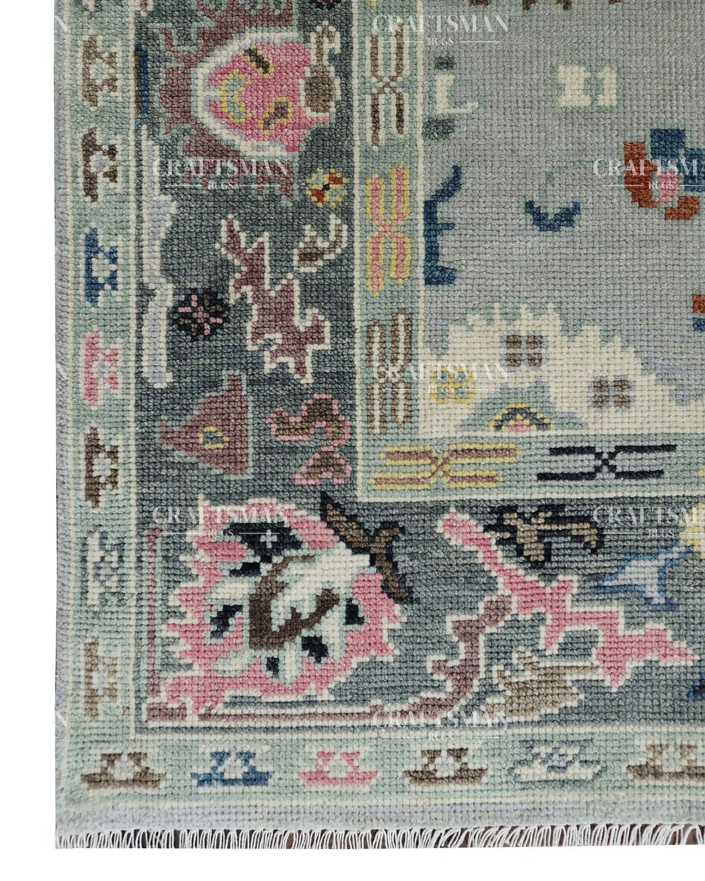 Marash Wool Hand-Knotted Oushak-Inspired Rug