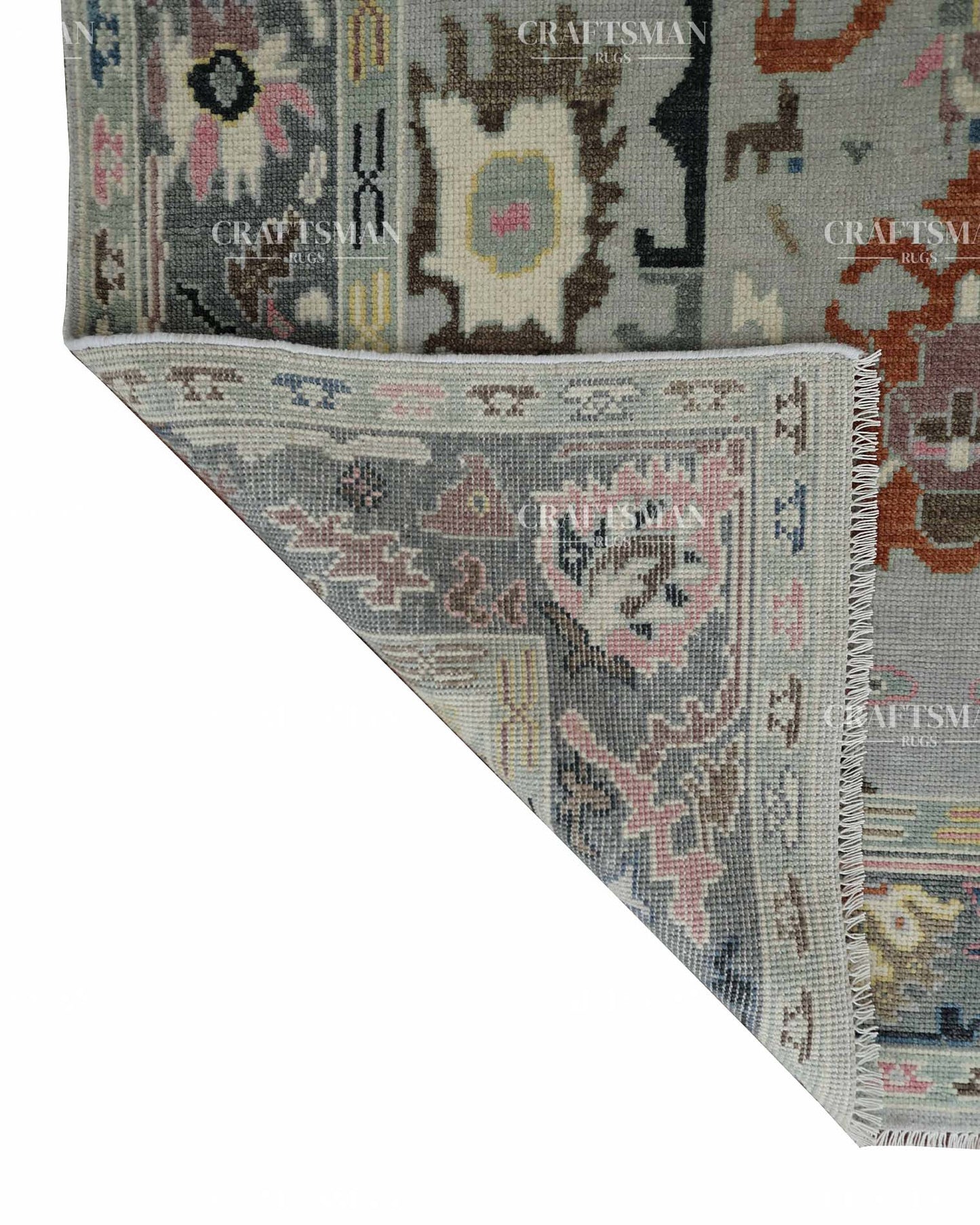 Marash Wool Hand-Knotted Oushak-Inspired Rug