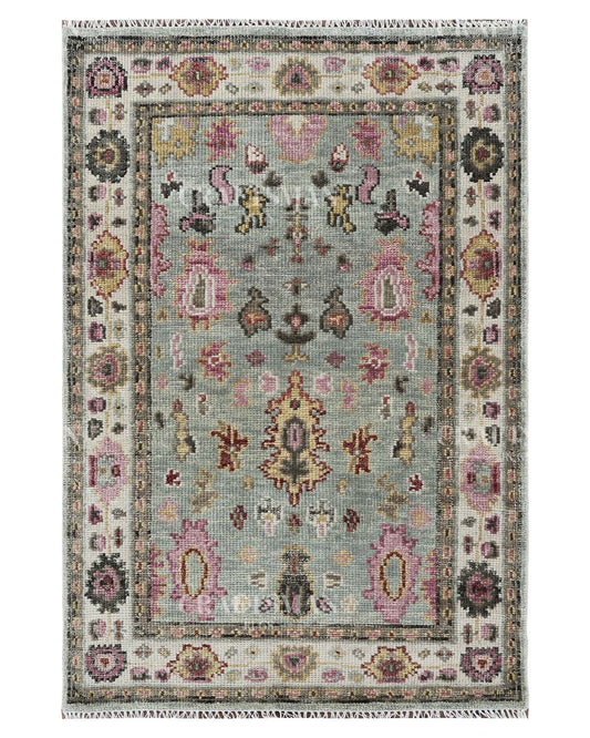 Avros Wool Hand-Knotted Oushak-Inspired Rug