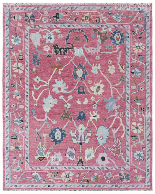 Norlis Wool Hand-Knotted Oushak-Inspired Rug