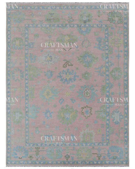 Olris Wool Hand-Knotted Oushak-Inspired Rug