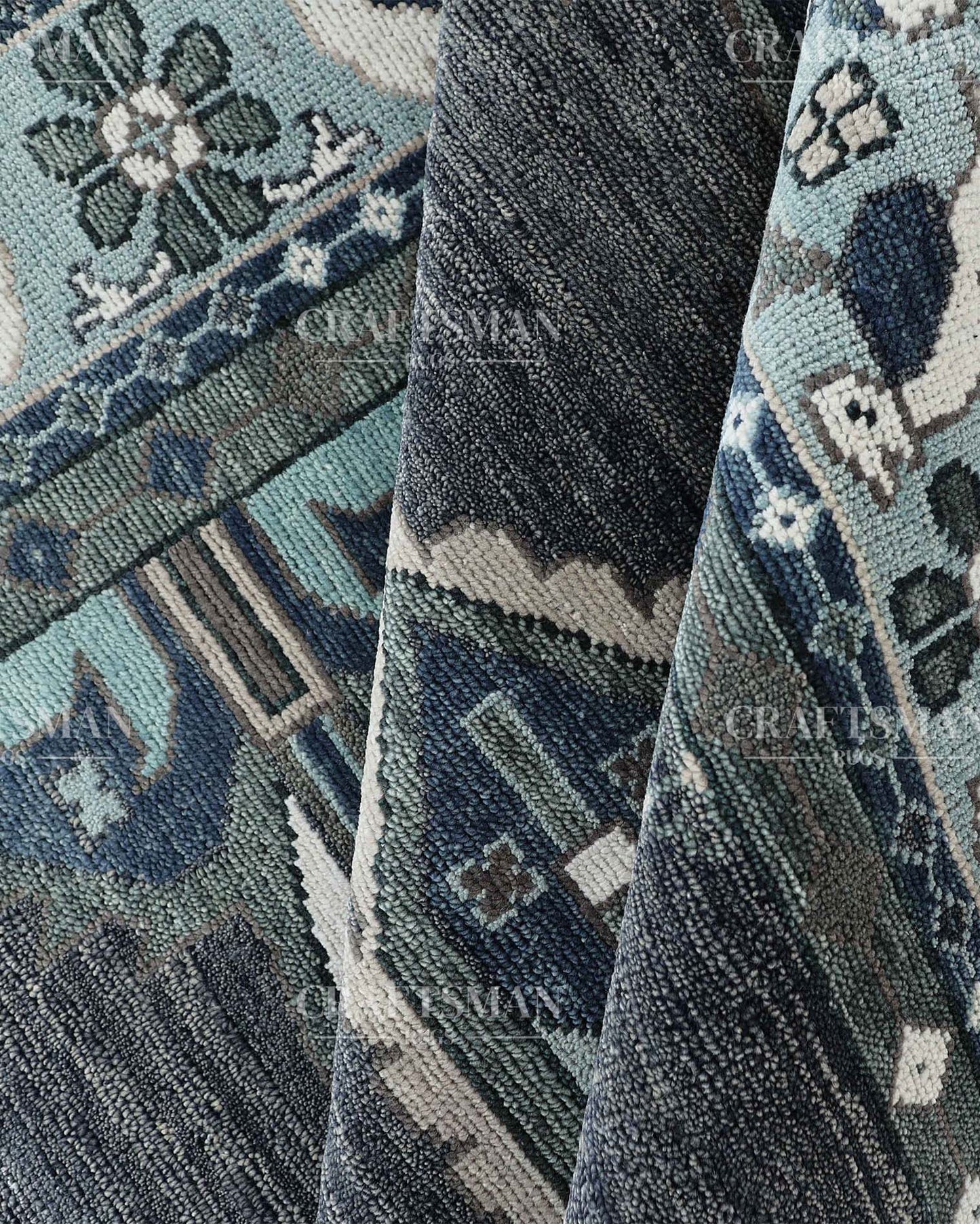 Varris Wool Hand-Knotted Oushak-Inspired Rug