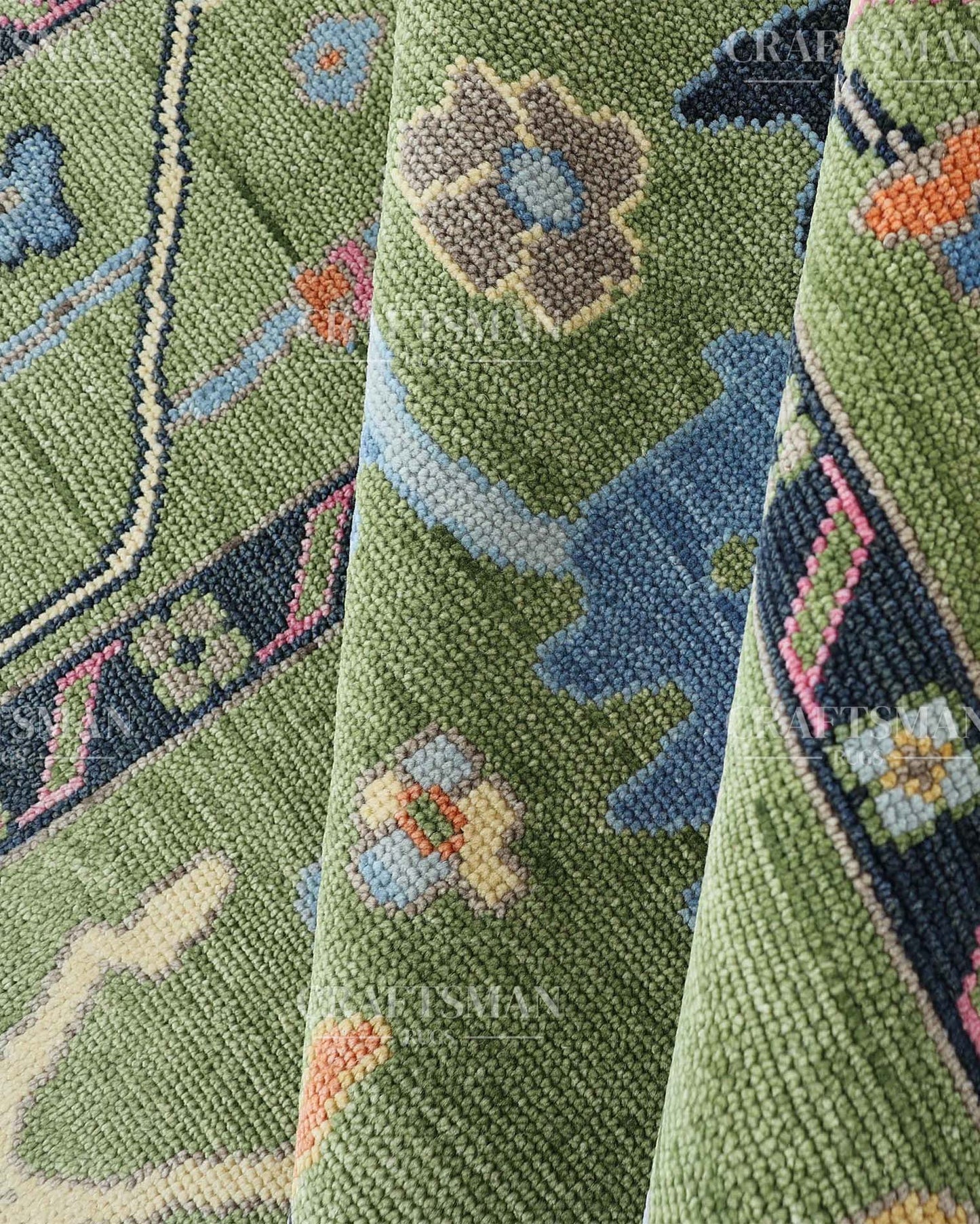 Fovra Wool Hand-Knotted Oushak-Inspired Rug