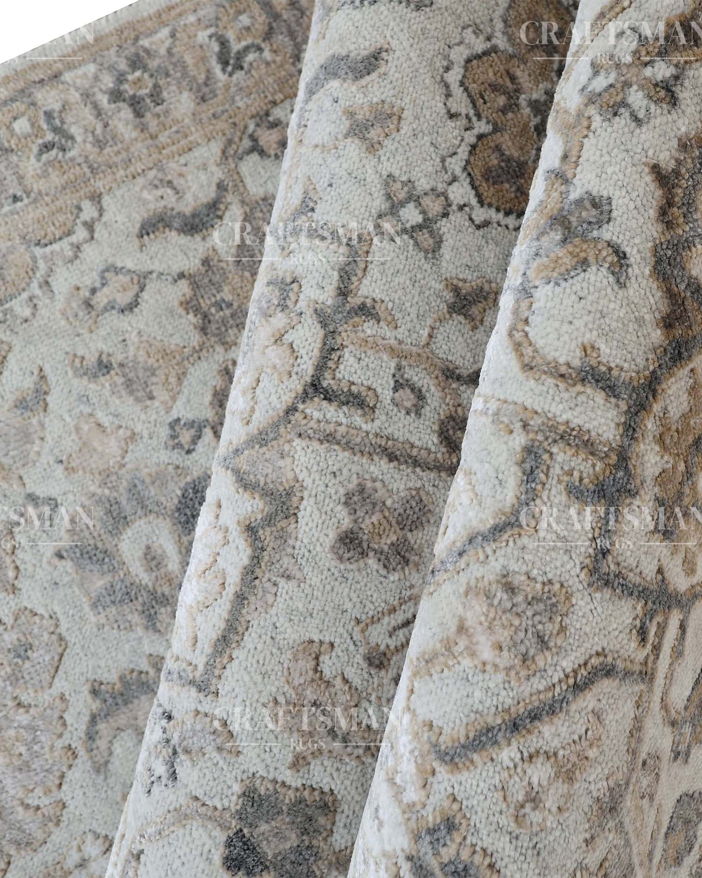 Tavin Wool Hand-Knotted Oushak-Inspired Rug