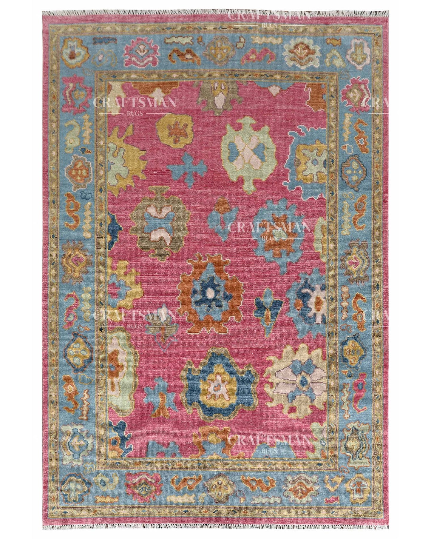 Aridra Wool Hand-Knotted Oushak-Inspired Rug