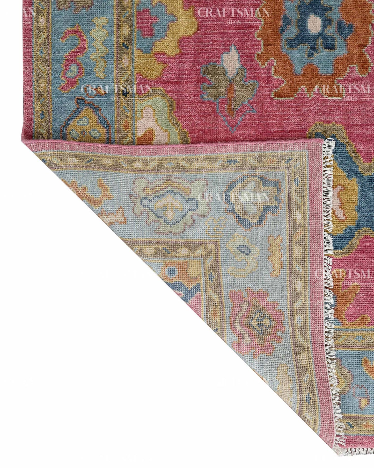 Aridra Wool Hand-Knotted Oushak-Inspired Rug