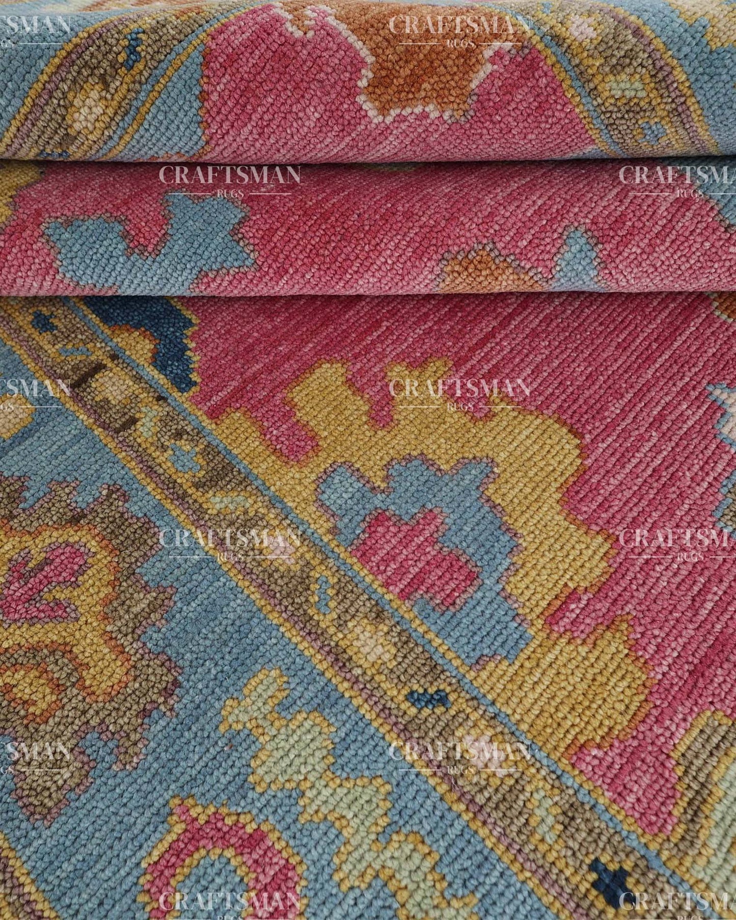 Aridra Wool Hand-Knotted Oushak-Inspired Rug