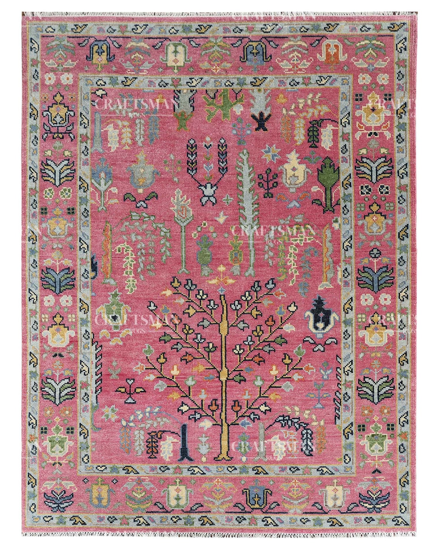 Floran Wool Hand-Knotted Oushak-Inspired Rug