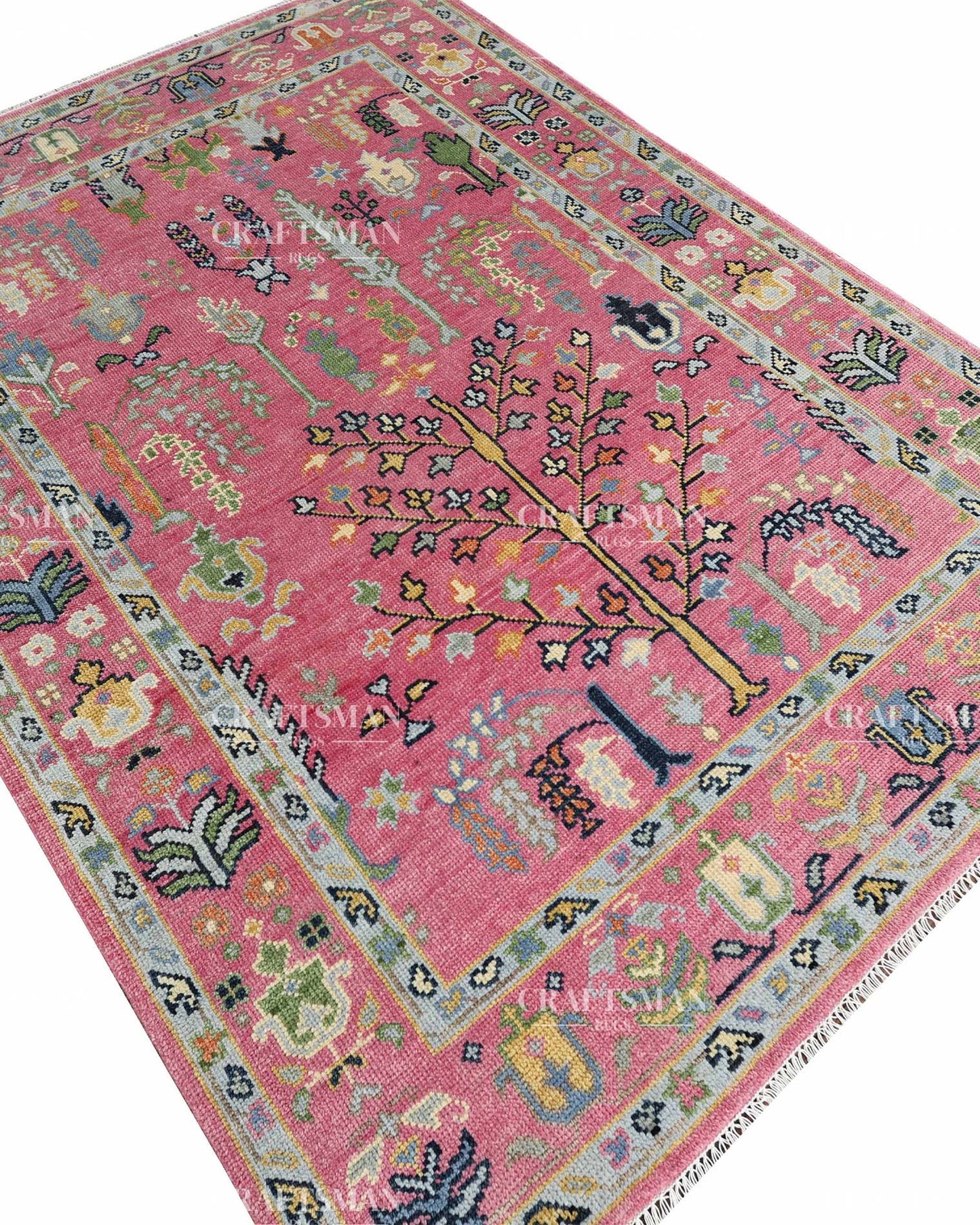 Floran Wool Hand-Knotted Oushak-Inspired Rug