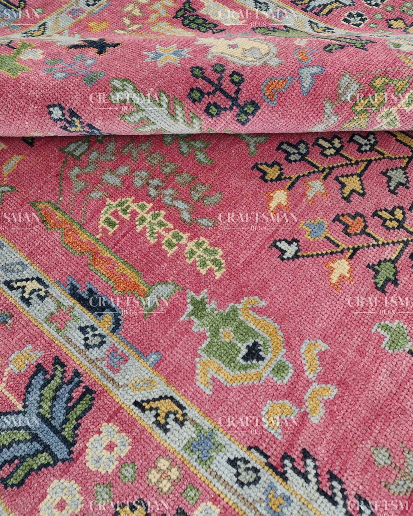 Floran Wool Hand-Knotted Oushak-Inspired Rug